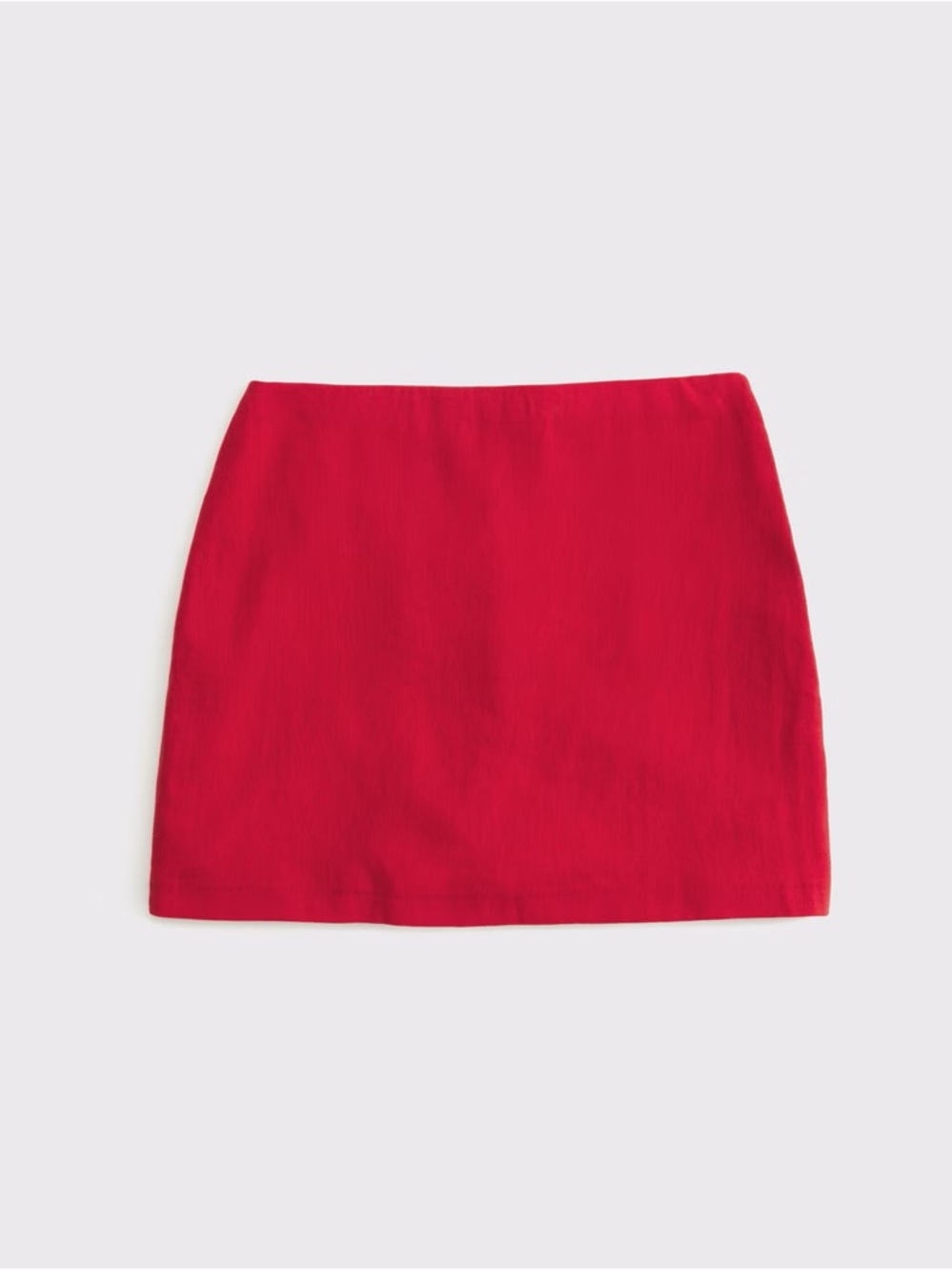 Red Linen Blend Mid Rise Scarlett Mini Skirt